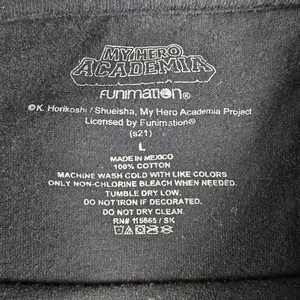 My Hero Academia Anime Graphic T-Shirt Black Size‎ L Funimation K Honkoshi - Picture 3 of 7